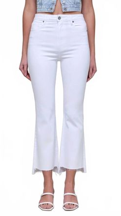 Hidden Jeans Womens High Rise Step Hem Cropped Flare Jeans In White