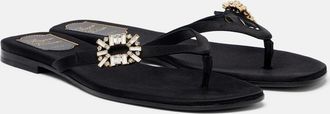Roger Vivier Embellished satin thong sandals