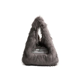 Generic Compatible For Faux Fur Winter Womens Handbags Underarm Bag Warm Purses Women Hand Bags Party Clutch(A)