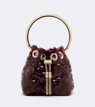 Jimmy Choo London Bon Bon Micro sequined bucket bag