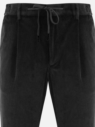 Tagliatore Mens Trousers Pnewman Stretch Cotton Velvet Black