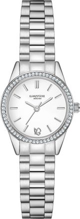 Glanzst&uuml;cke M&uuml;nchen Womens Glanzst&frac14;cke M&frac14;nchen Quarzuhr - Silver Metal - One Size