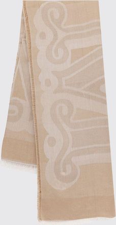 Max Mara Sciarpa Senior in misto lino e cotone con logo jacquard