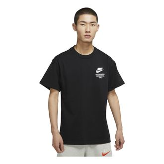 Nike Alphabet Logo Printing Round Neck Short Sleeve Black DM6428-010