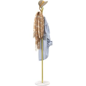 HOMCOM Homcom - Attaccapanni da Terra con 8 Ganci Base in Marmo e Acciaio &Oslash;32x164cm Oro