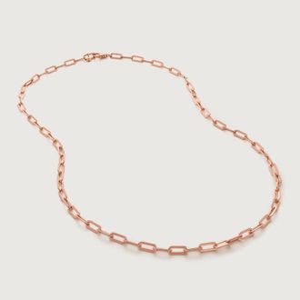 Monica Vinader Rose Gold Bold Paperclip Chain Necklace 20 No Stone