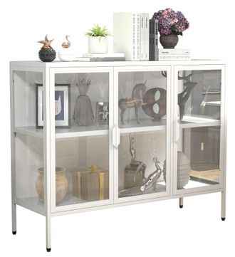 ebuy24 Ebuy24 - Vitrina De Vidrio Vcm De Pie Vitrina De Vidrio Con Vidrio De Seguridad Esg Dimensiones Aprox. Al. 80 X An. 100 X P. 35 Cm Soporte Vitrina Vid