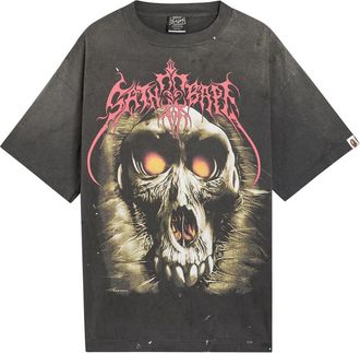 Saint Mxxxxxx Saint Mxxxxxx X A Bathing Ape Skull Printed Cotton T-shirt - Black - Xxl