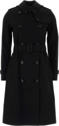 Burberry Black Gabardine Trench Coat