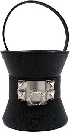 Herm&egrave;s Mini Medor Top Handle Bag in Noir Epsom Leather with Palladium Hardware