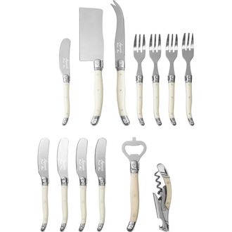 French Home Ultimate 13-Piece Assorted Charcuterie Knife & Fork Set in Faux Ivory at Nordstrom Rack