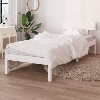 vidaXL Bed Frame without Mattress White Solid Wood 90x200 cm Vidaxl