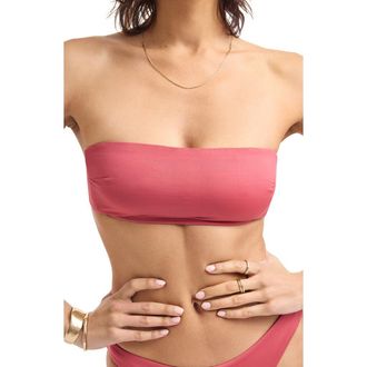 Vitamin A Nala Bandeau Bikini Top in Wild Rose Ecolinen at Nordstrom, Size X-Small
