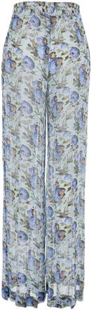 Semicouture Womens Trousers Printed Viscose Blue