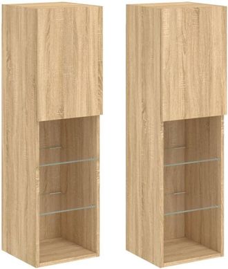 vidaXL Vidaxl - tv Cabinets with led Lights 2 pcs Sonoma Oak 30.5x30x102 cm