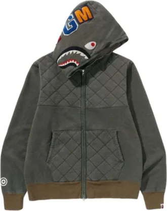 A Bathing Ape A Rising Bape Military Shark Full Zip Hoodie Olived 1K70-115-003-OLV
