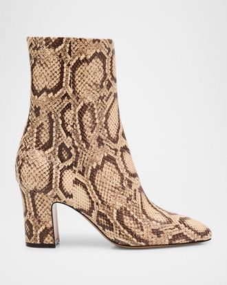 PARIS TEXAS Lavinia Snake-Embossed Leather Ankle Boots