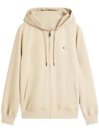 Tommy Hilfiger Beige Reversible Hdd Zip Cotton Hoodie