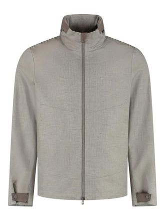 Sease zip-up jacket - men - Linen/Flax/Polyester/Polyurethane/Polyester - M - Neutrals