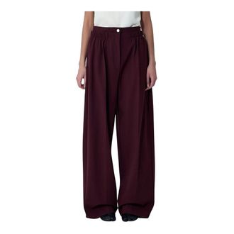 Sportmax Dames, Broeken, Bruin, Maat: S Wol