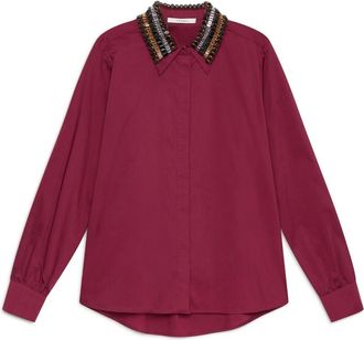 Maliparmi Maliparmi, Overhemden, Dames, Rood, S, Katoen, Sparkle Popeline Shirt