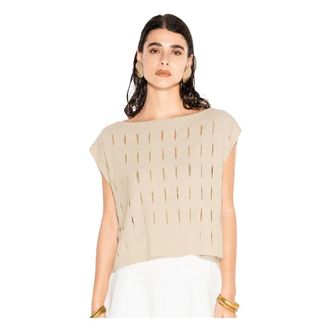 Akep Blouses, female, Beige, Size: S Mgkd13007 Top