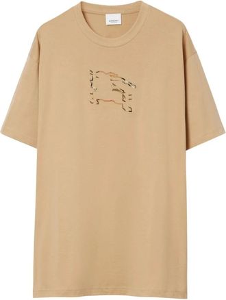 Burberry T-Shirts, male, Beige, S, Knight Motif Cotton T-shirt