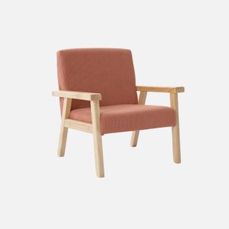 Sweeek Sill&oacute;n Infantil Escandinavo De Pana Y Madera De Caucho