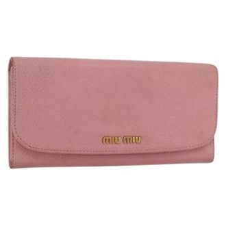 Miu Miu Pre-owned Leren Portemonnee - Dames - Vintage Accessoires - Roze - ONE Size - Leer - Vintage