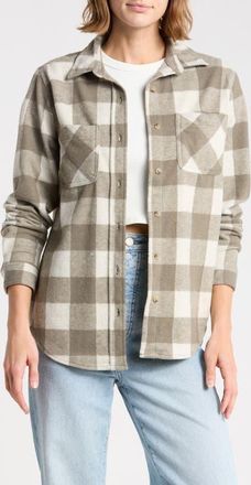Beach Lunch Lounge Plaid Jacquard Knit Shacket in Smoked Green at Nordstrom, Size X-Small