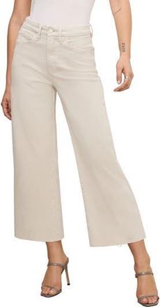 Good American Good Waist Raw Hem High Waist Crop Palazzo Jeans in Bone001 at Nordstrom Rack, Size 10