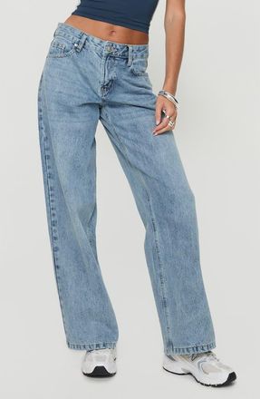 Princess Polly Serenitia Relaxed Jeans in Light Blue at Nordstrom, Size 10