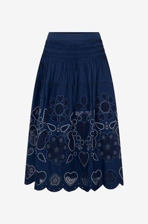 Sea New York Midirock mit Lochstickereien Jeanetta