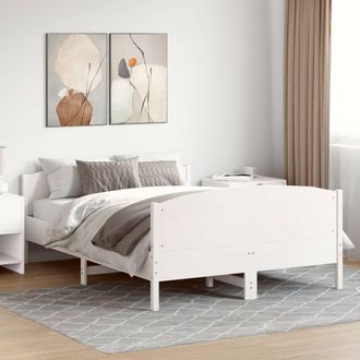 Berkfield Home Bed Frame without Mattress White 150x200 cm King Size Solid Wood Pine