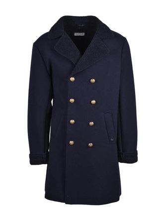 Daniele Alessandrini Multicolor Wool-Blend Double-Breasted Coat
