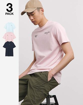 Jacamo 3 Pack Graphic T-Shirts Long