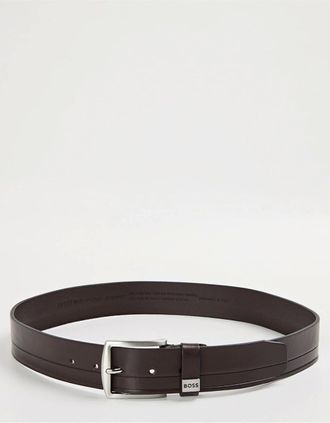 HUGO BOSS Mens Saltrio Leather Belt - Brown - Size: 42R 110cm