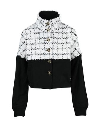Karl Lagerfeld Textured Boucl&eacute; Jacket with Gold-Tone Buttons