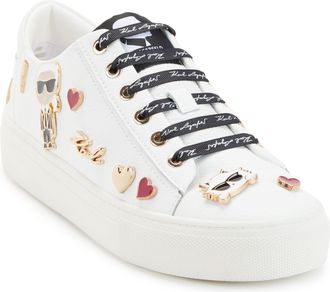 Karl Lagerfeld Womens Cate Pins Lace Up Sneaker