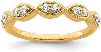 Diamond2Deal 14k Yellow Gold Lab Grown Diamond Wedding Band Ring 1/4Ct Clarity- VS Color- G-H