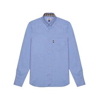 Aquascutum Iconic Shirt - Heren - Casual Overhemden - Blauw - XL - Katoen - Overhemden