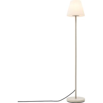 QAZQA Moderno Lámpara de pie para exterior beige con pantalla blanca IP65 - Virginia Acero /Plástico Alargada Adecuado para LED Max. 1 x 15 Watt