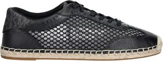 Michael Kors Ollie Espadrille met veters - Dames - Espadrilles - Zwart - 36 EU - Leer - Schoenen