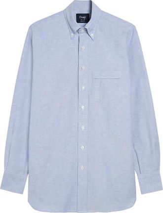 Drake's Drakes Cotton Oxford Shirt - Light Blue - 16.5 (C16.5 / XL)