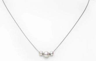Mikimoto Pearls in Motion Akoya Cultured Pearl Necklace in 18K White Gold - MPQ10081AXXW