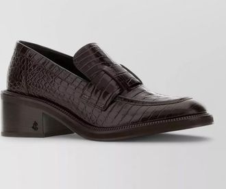 Jimmy Choo London leather tylor 60 block heel loafers