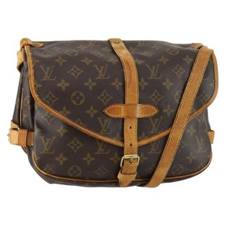 Louis Vuitton Saumur Handbag Monogram Canvas Brown Canvas Handbag (Pre-Owned)