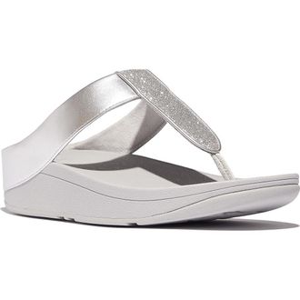 FitFlop Fino Platform Wedge Flip Flop in Silver at Nordstrom Rack, Size 11