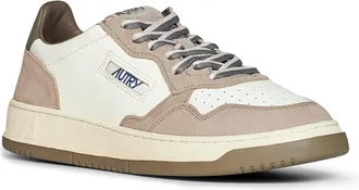 Autry Mens Sneakers Medalist Low White-Licorice Calf Leather Trainers