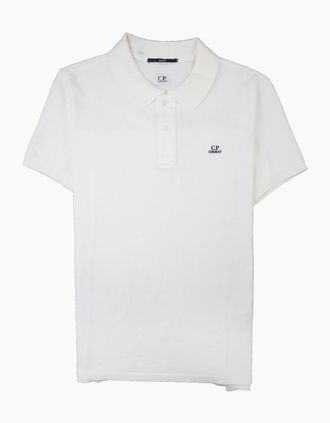 C.P. Company Mens CP Company Chest Logo Polo White - Size: 40